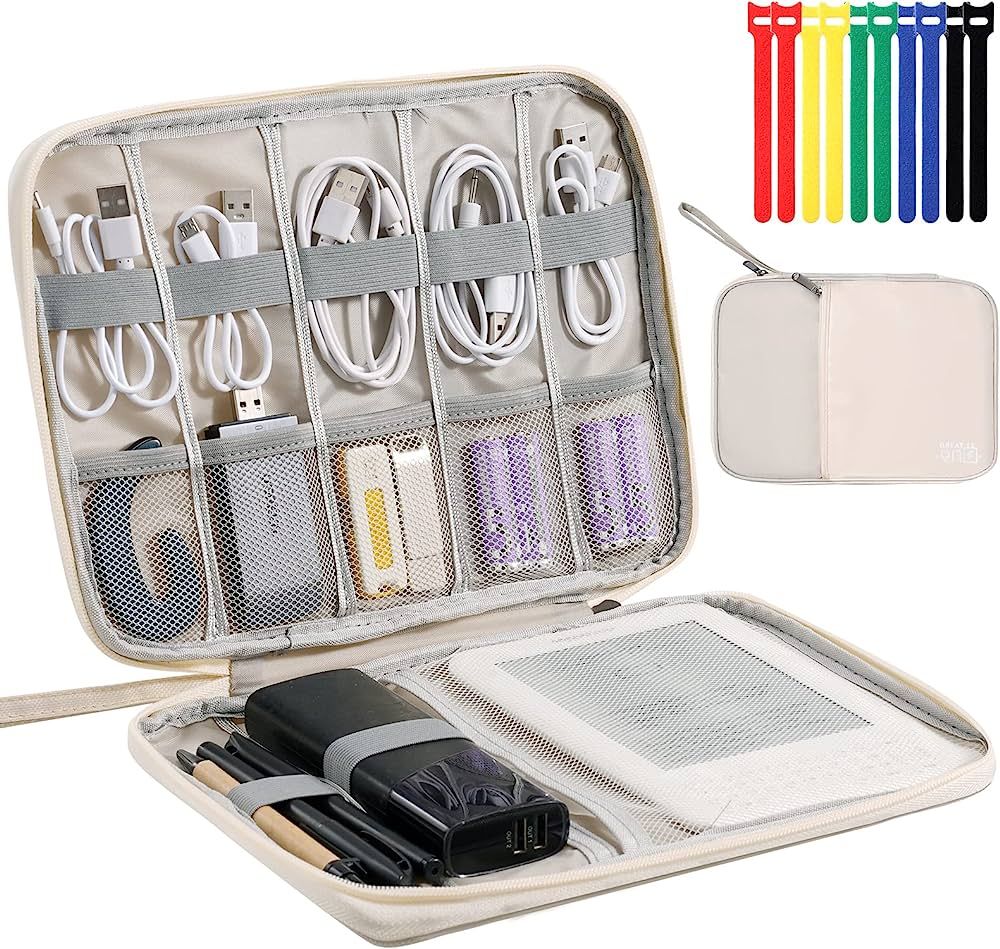 Electronics Organizer, OrgaWise Electronic Accessories Bag Travel Waterproof for iPad Mini, Kindl... | Amazon (US)
