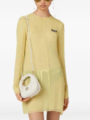 Miu Miu Wander Matelassé Leather Mini Bag | White | FARFETCH | Farfetch Global