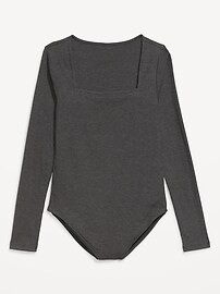 Long-Sleeve Square-Neck Rib-Knit Bodysuit for Women | Old Navy (US)