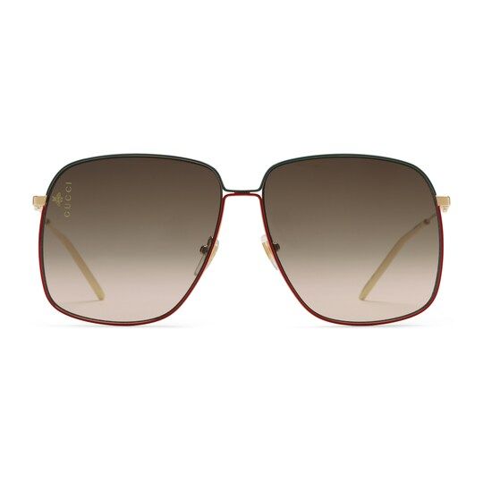 Rectangular-frame metal sunglasses | Gucci (US)