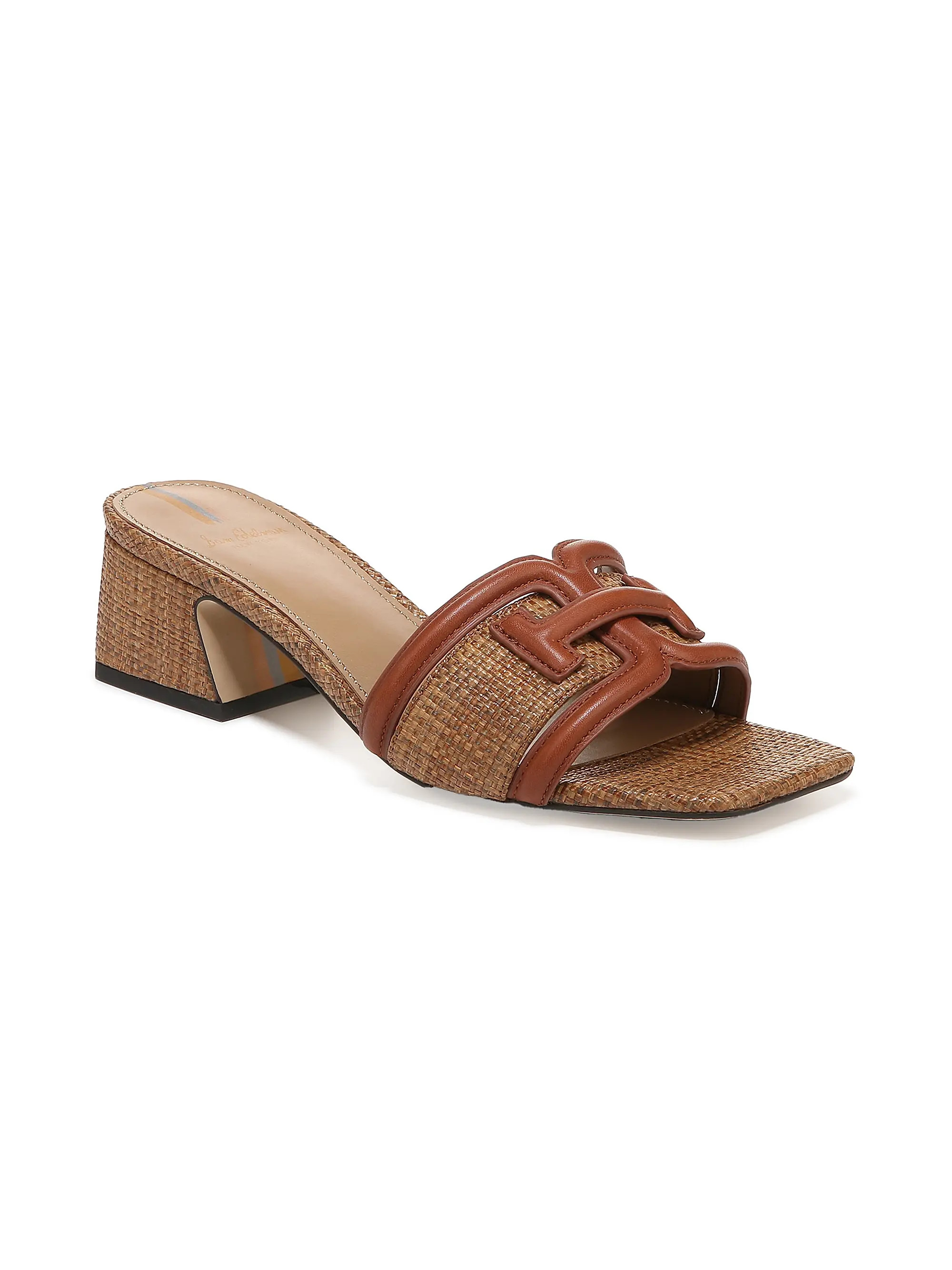 Waylon 45MM Raffia & Leather Mules | Saks Fifth Avenue