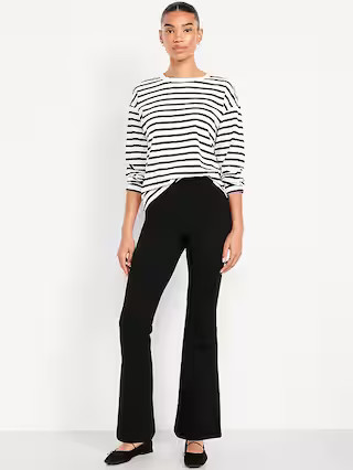 High-Waisted Fleece-Lined Flared Leggings | Old Navy (US)