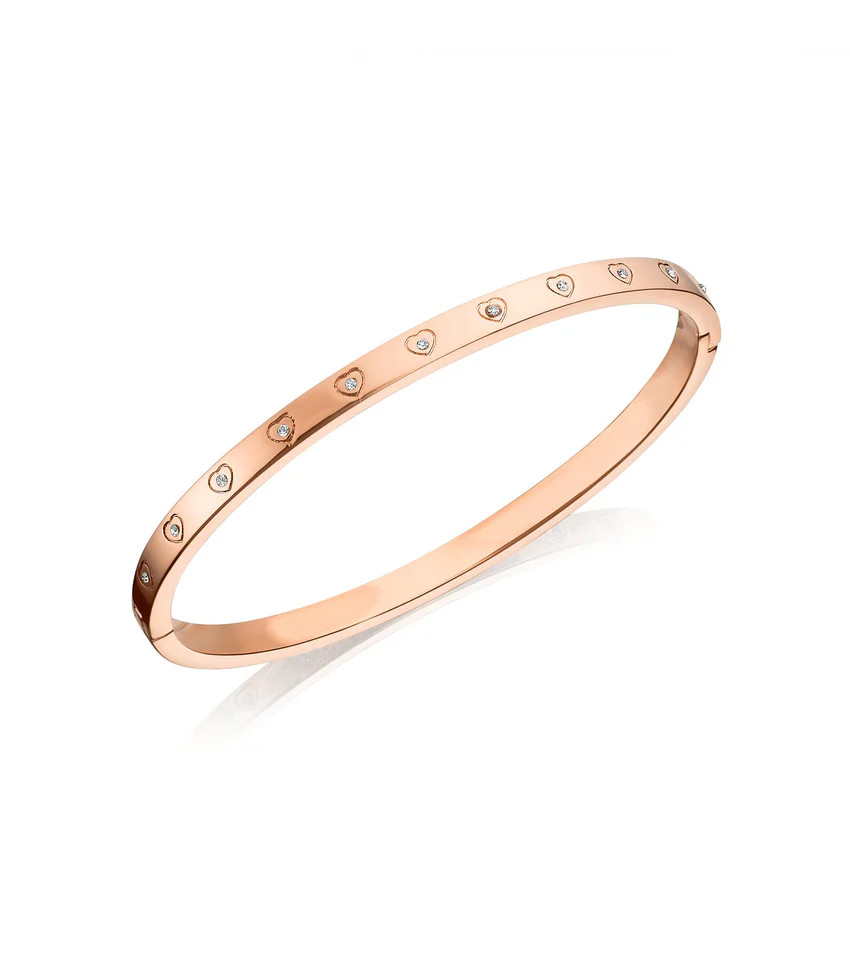 Crystal Heart Bangle (Rose Gold) | Abbott Lyon