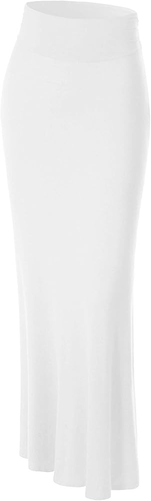 Made By Johnny Women's Solid Basic Lightweight Floor Length Flare Long Maxi Lounge Skirt (S~3XL) | Amazon (US)