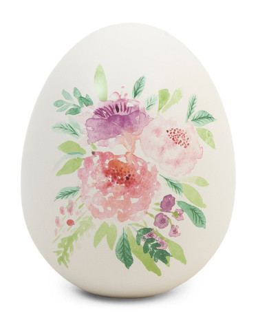 6in Dolomite Egg With Floral Decal | TJ Maxx