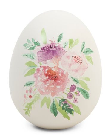 6in Dolomite Egg With Floral Decal | TJ Maxx