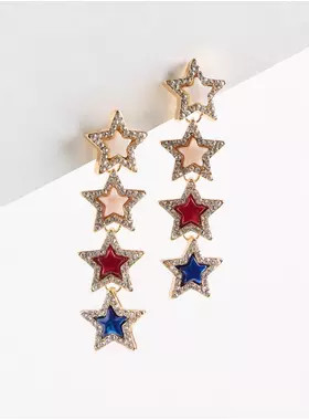 Red White & Blue Star Linear Earring | Torrid (US & Canada)