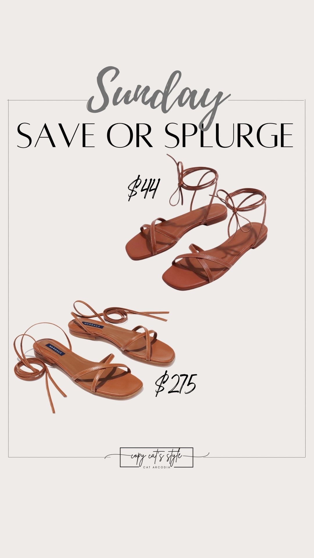 Save or splurge on designer sandals. Amazon tie up ankle sandals look just like designer style.

#LTKSaleAlert #LTKSeasonal #LTKMidsize