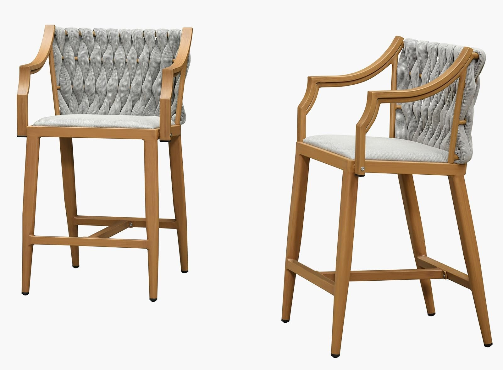 PURPLE LEAF Outdoor Bar Stool Patio Chair Aluminum Frame Bar Chair with Cushion and Back Counter ... | Amazon (US)