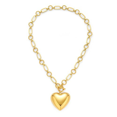 FILMOON Y2k Large Heart Necklaces for Women Chunky Big Heart Pendant Necklace Exaggerated Statement Paperclip Choker Necklace Fashion Jewelry | Amazon (US)