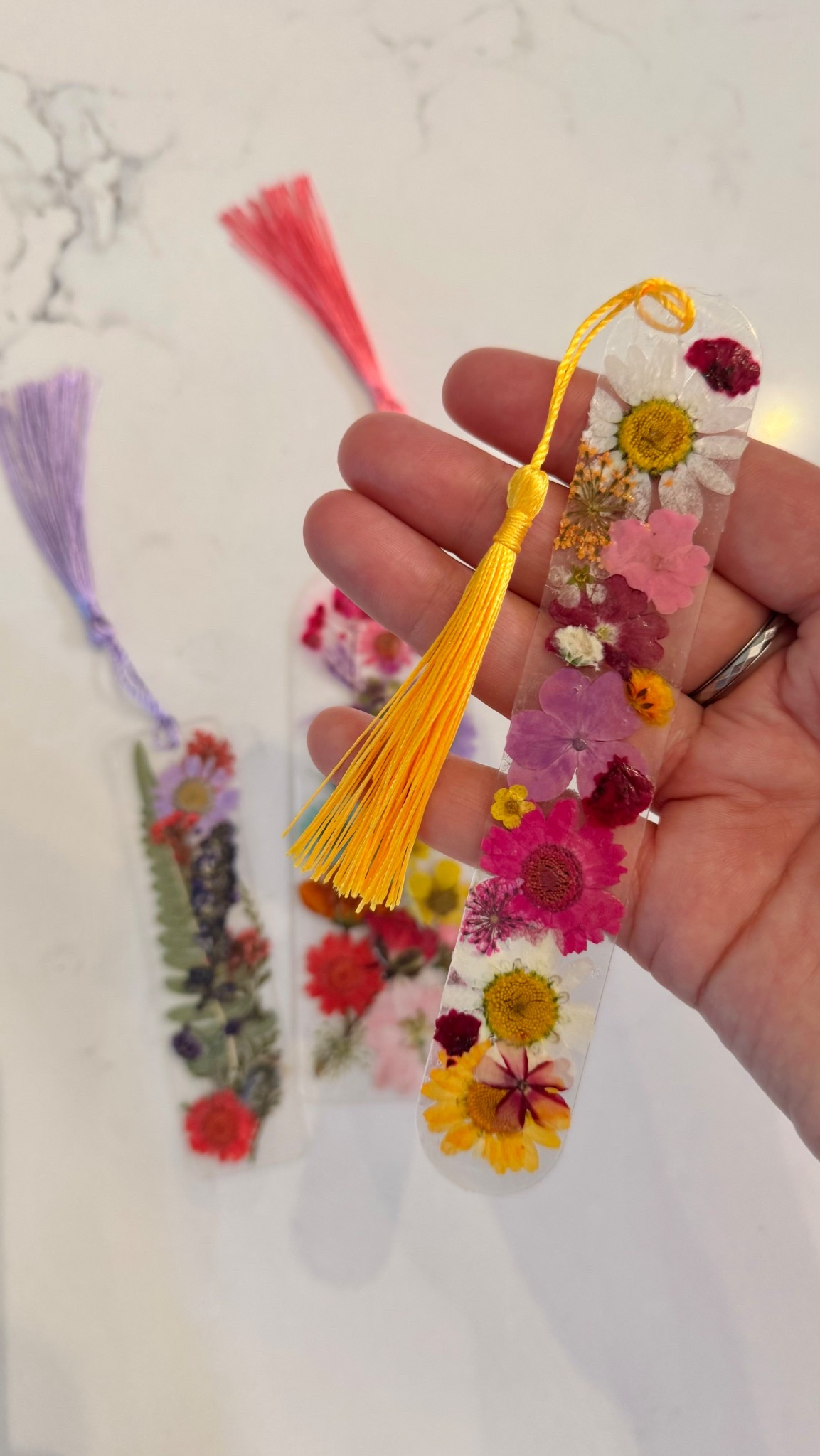 Dried flower bookmarks
