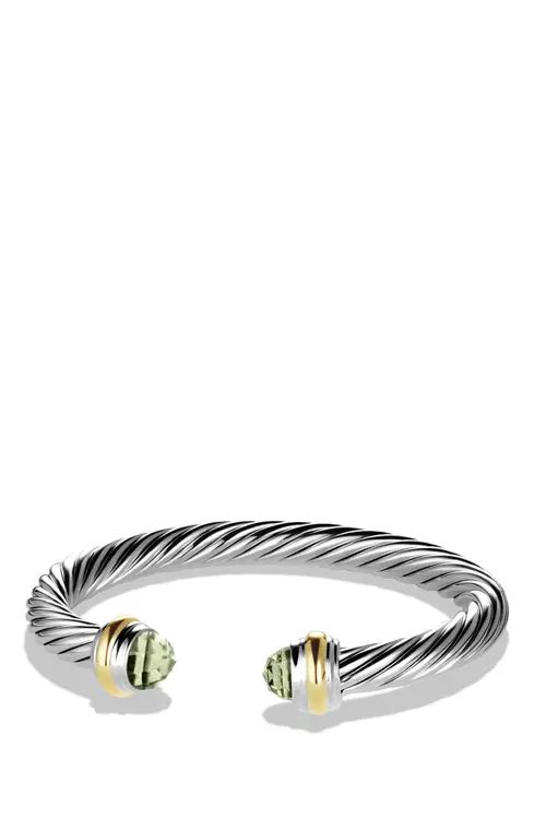 David Yurman Cable Classics Bracelet with Semiprecious Stones & 14K Gold, 7mm | Nordstrom