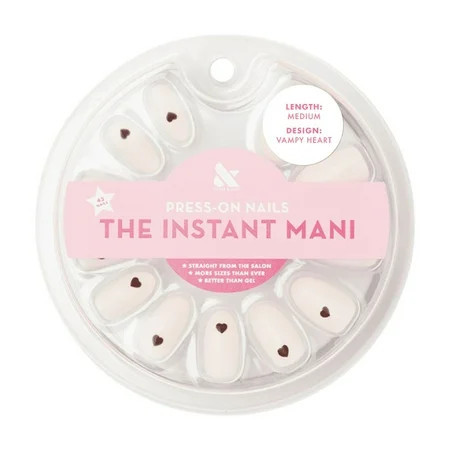 Olive & June Instant Mani Oval Medium Press-on Nails White Vampy Heart 42 Pieces | Walmart (US)