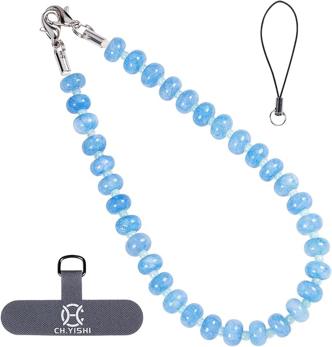 Handmade Natural Gemstone Crystal Beaded Charm Cell Phone Camera Lanyard, Hands-Free Wrist Strap,... | Amazon (US)