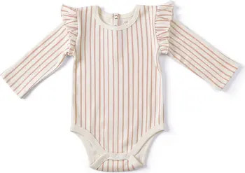 Stripes Away Ruffle Long Sleeve Organic Cotton Bodysuit | Nordstrom