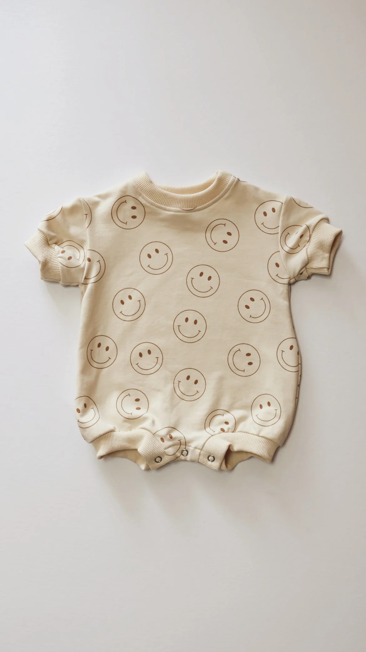 Just Smile Ivory | Short Sleeve Romper | Forever French