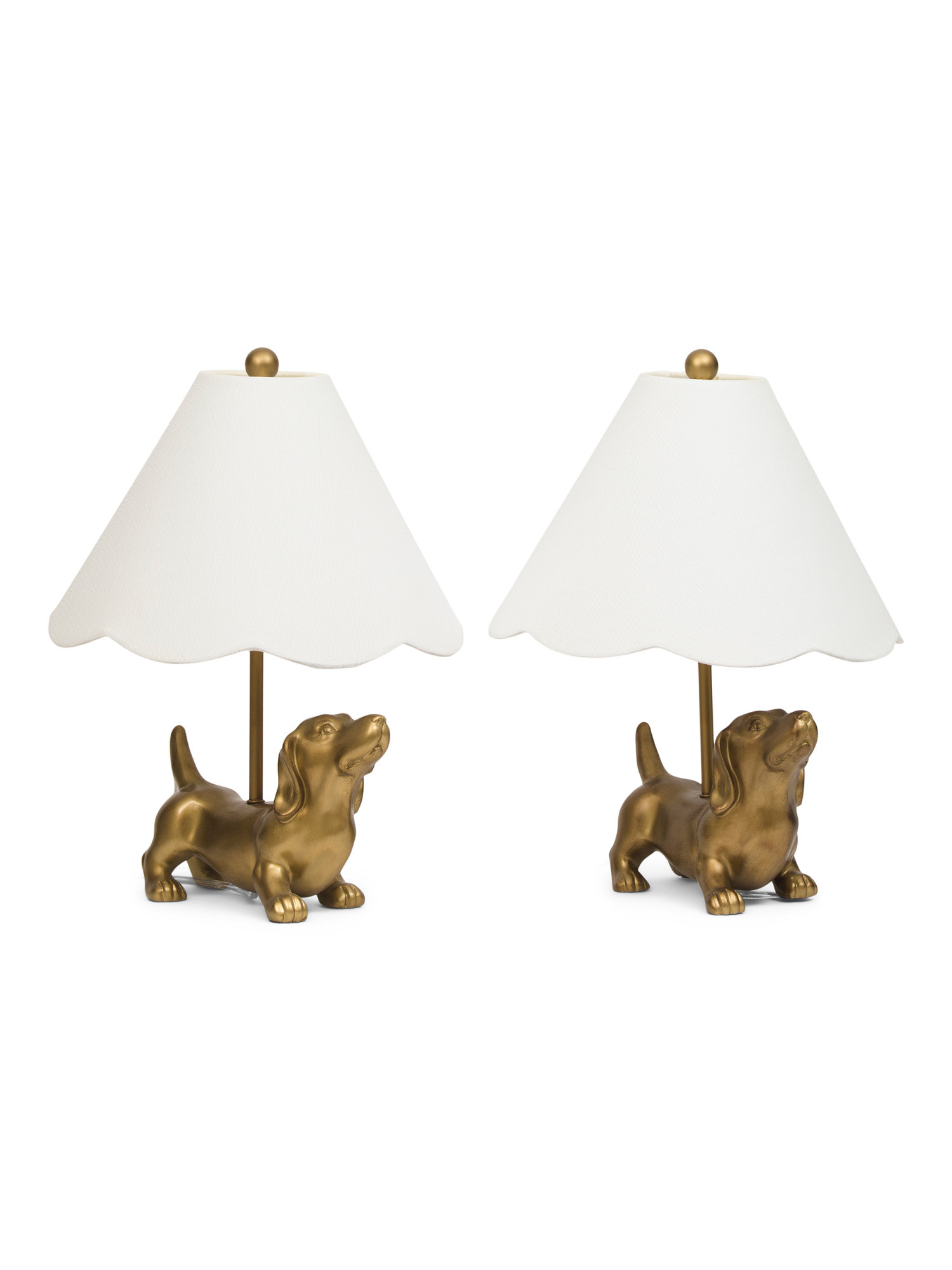 2pk 17in Dachshund Dog Lamps With Scalloped Shades | TJ Maxx