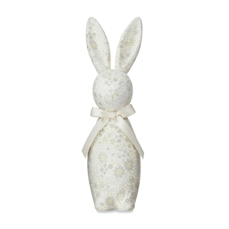 Easter White Floral Bunny Decor, 16 in, by Way To Celebrate | Walmart (US)