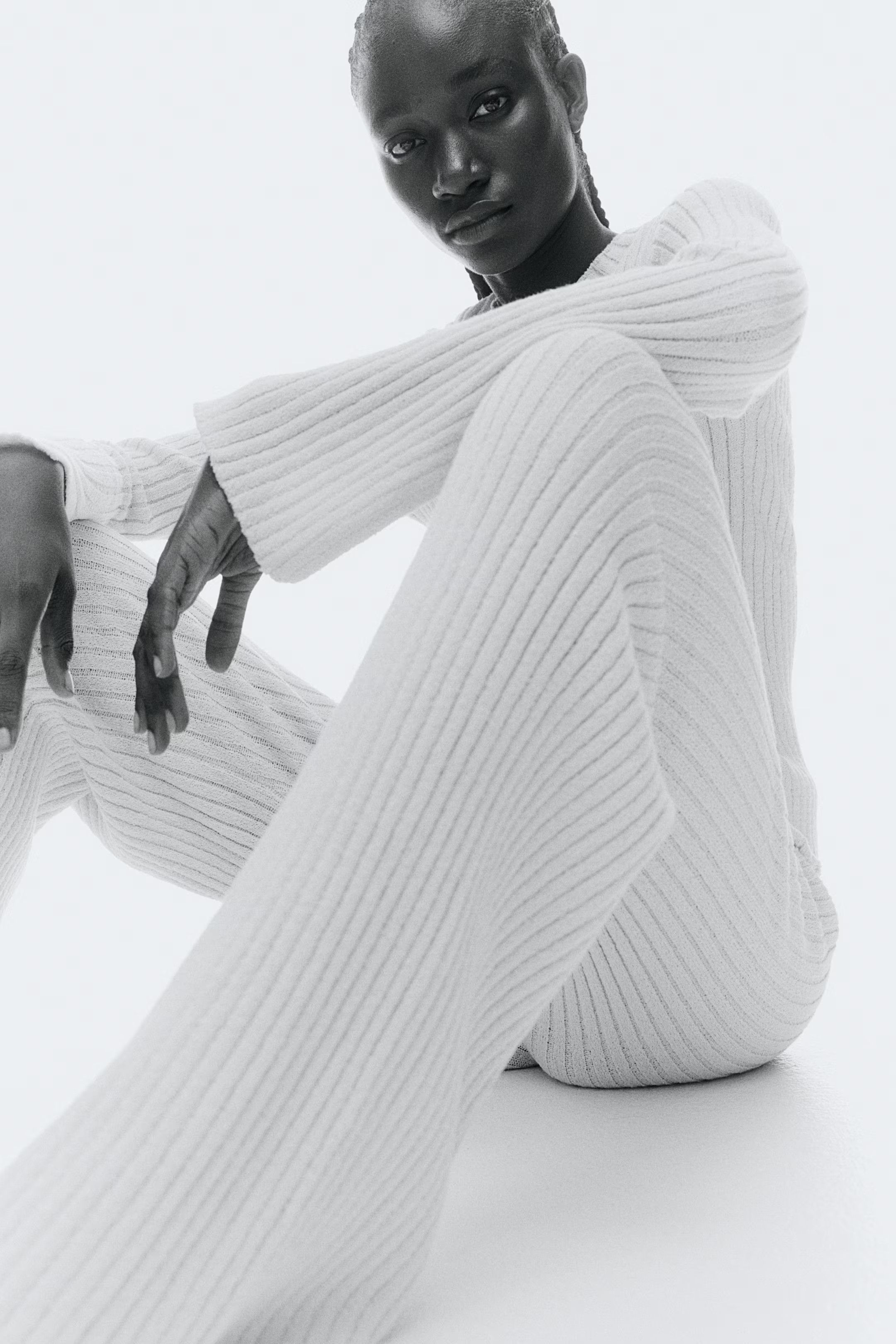 Flared Rib-knit Pants | H&M (US + CA)