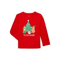 Holiday Time Christmas Toddler Graphic Tee with Long Sleeves, Sizes 12M-5T | Walmart (US)