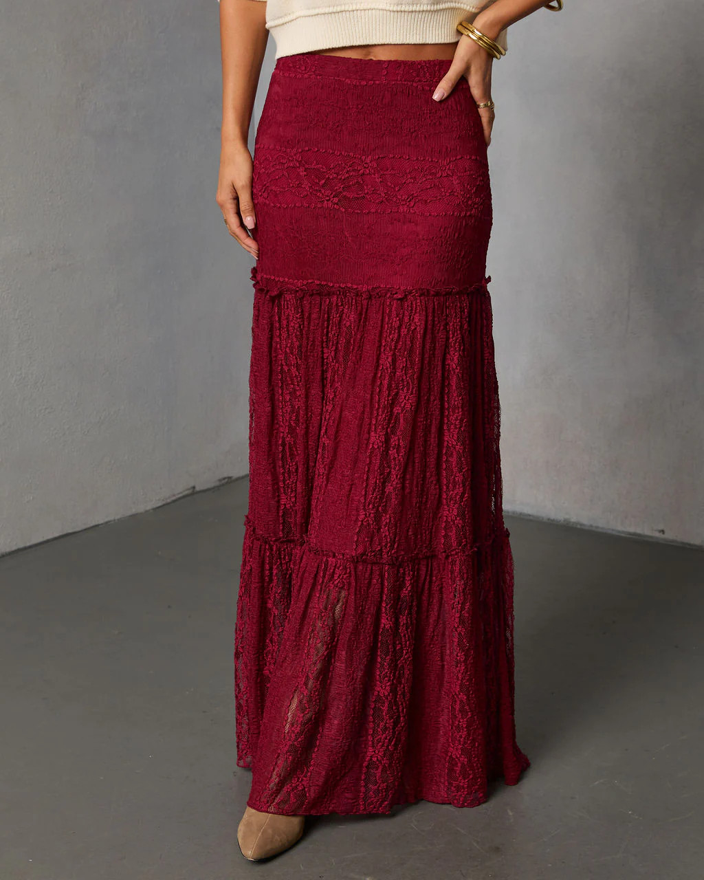 Alene Lace Maxi Skirt | VICI