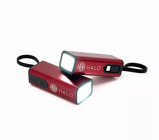 Make Your Selection: HALO Set of 2 4.4k mAh Power Banks w/ Flashlight & Built in Cable | QVC