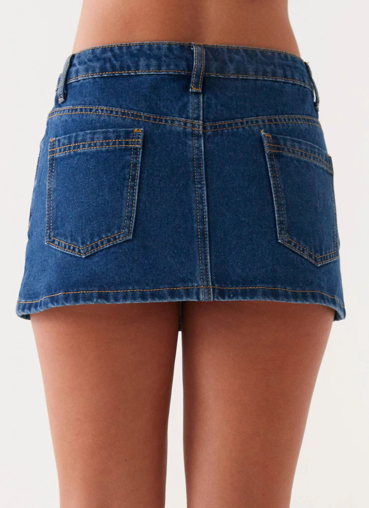 Maysa Low Rise Mini Skirt - Dark Blue | Peppermayo (Global)
