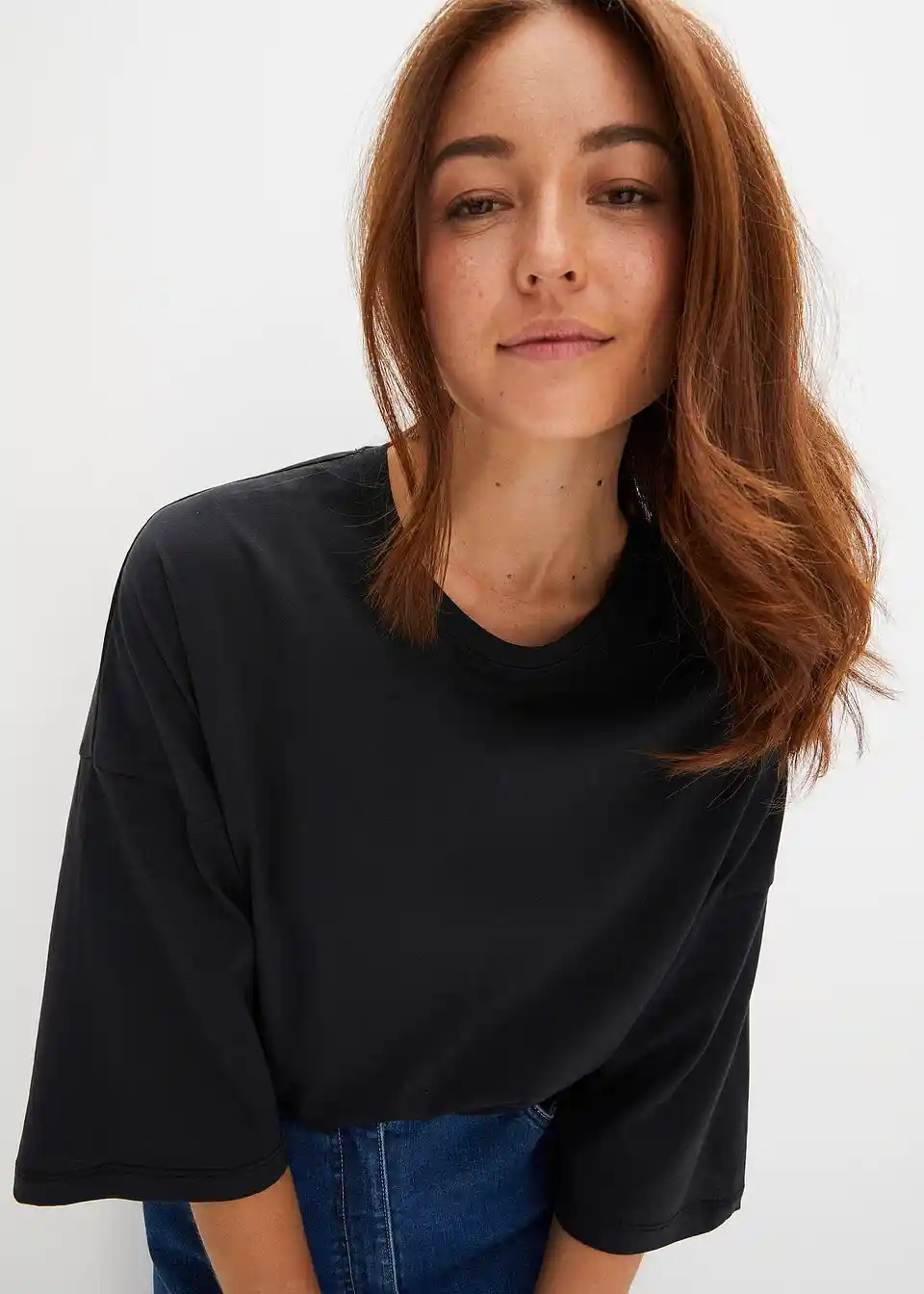 Oversize-Shirt aus elastischem Bio-Baumwoll-Mix | Bonprix DE