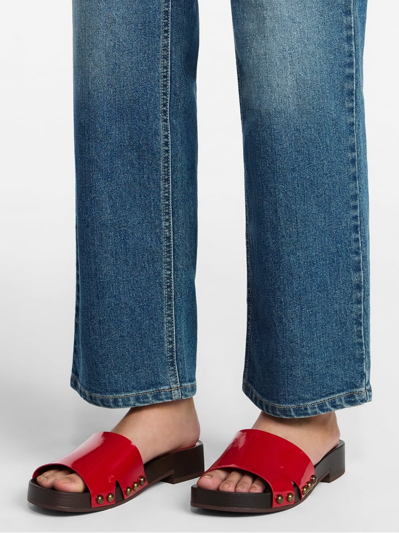 No Boundaries Women's Studded Wooden Clog Sandals | Walmart (US)