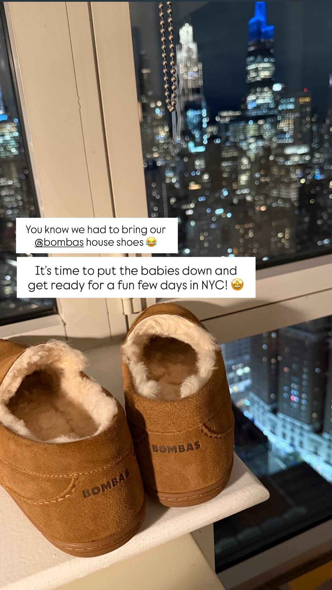 You know we had to bring our @bombas house shoes 😂 It’s time to put the babies down and get ready for a fun few days in NYC! 🤩

#LTKselfcare #LTKmomlife #LTKTravel