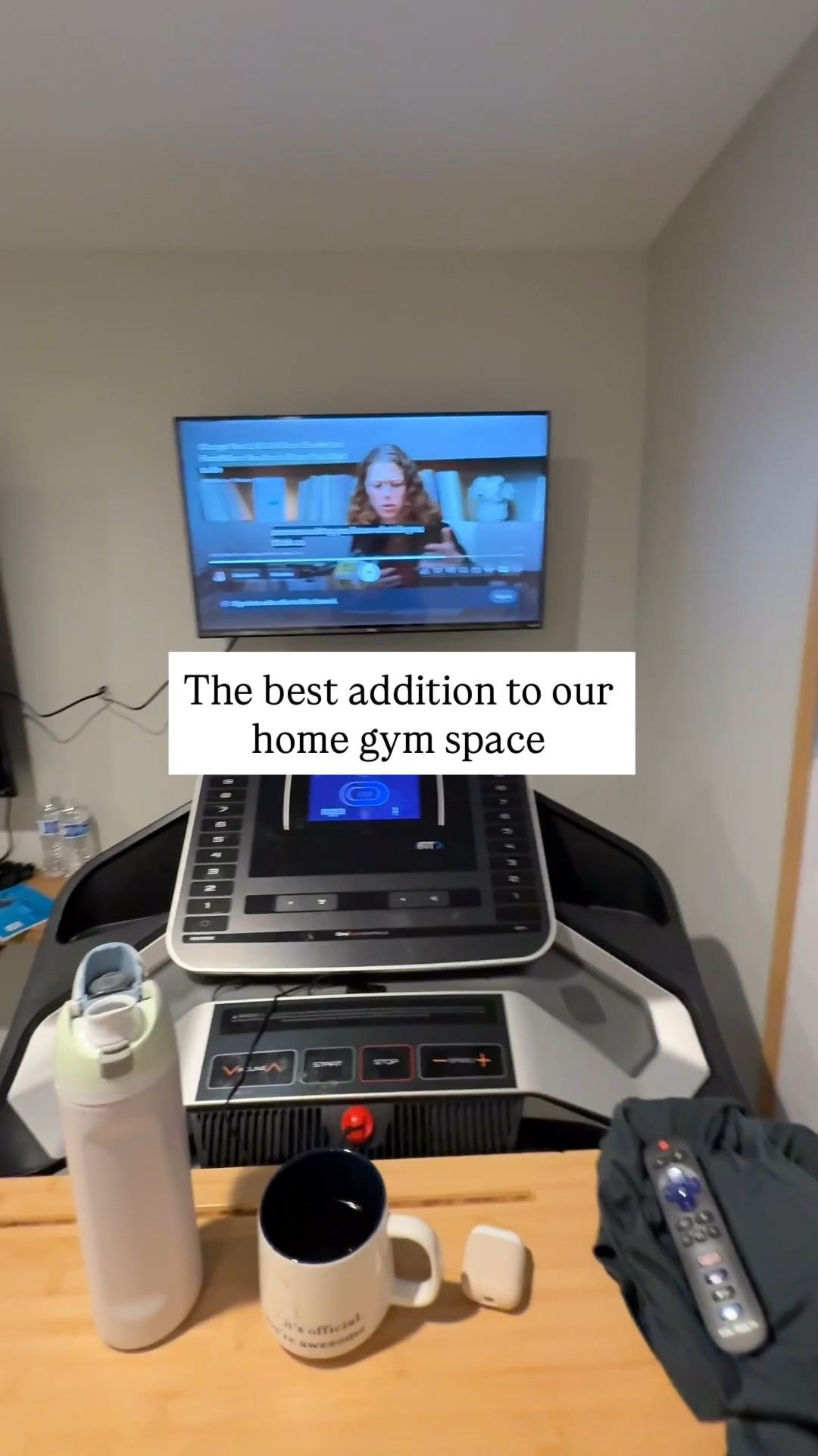 Yes we added a 2nd TV directly in front of the treadmill.  

With the mount it’s less than $150 and has already helped me and my husband be more consistent with our steps!  

Your environment is key and pairing a favorite show or podcast on you tube that you can watch while you walk or run is the best!!  Makes the minutes fly by.  

We have been buying this brand of TVs for years and this little 32 inch one is perfect!  

I also linked a treadmill
Similar to ours and a tray to hold all the things (coffee, water, laptop, remote, etc!).  

What does your home gym space need?  

#LTKHome #LTKActive #LTKfitnessgoals