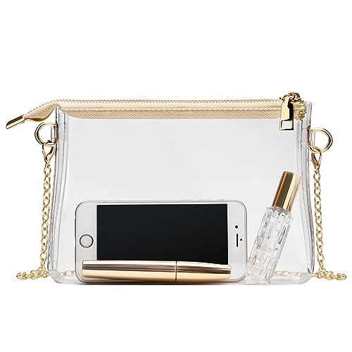 BS-VOG Clear Purse for Women - Stadium Approved Small Crossbody Bag with Zipper, Clear Stadium Bag for Concerts Sports | Amazon (US)
