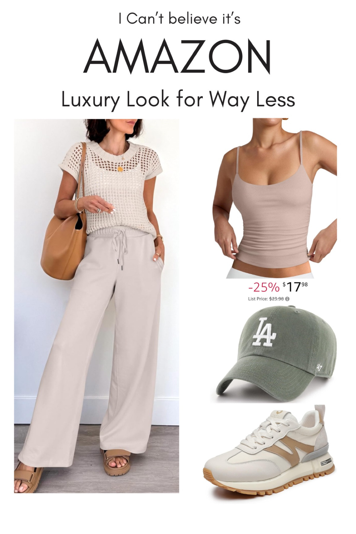 LUXURY look for WAY less🖤This NEW 2 Pc AMAZON knit set is unreal! This is one of my favorite brands on Amazon and the fit is 👌 1/4 the price of the luxury brand! Complete with my favorite silky luxury Cami, LA Hat and Sneaks! 
I’m 5’2” 125lbs in a small

Fall outfit, two piece set, knit set, pants set, Loungewear, Athleisure, outfit under $50, Amazon, activewear, work outfit, workwear, work style, work pants, active, Athleisure, crochet knit top, anrabess

#LTKWorkwear #LTKActive #LTKU