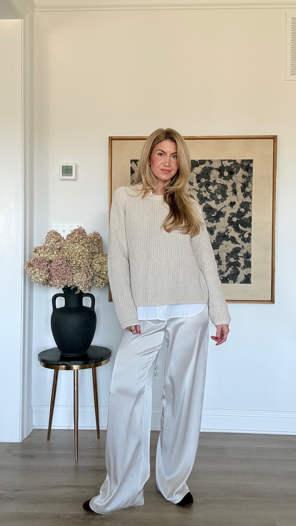 The perfect casual but elevated outfit to start the new year! 
Sweater: runs small, wearing a Large.
Button up: runs slightly oversized, wearing Small. 
Pants: run TTS, wearing size small. 
Shoes: Run TTS. 

#LTKootd #LTKSeasonal #LTKgrwm