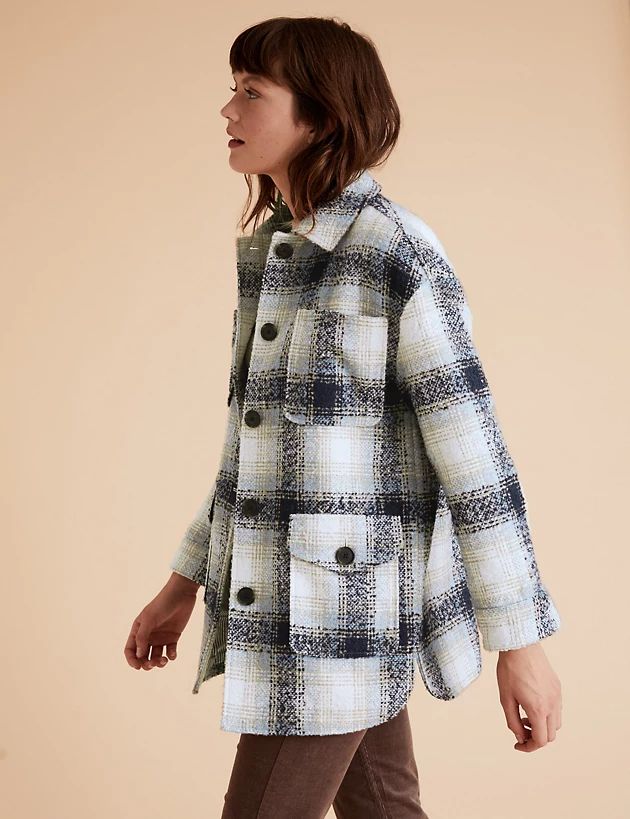 Checked Relaxed Shacket | Marks & Spencer (US)
