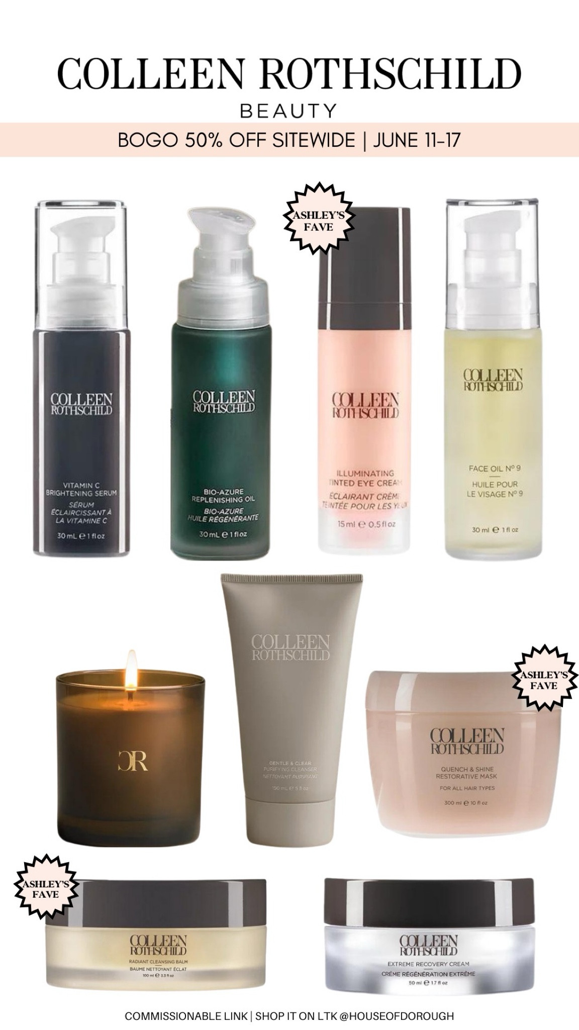 Colleen Rothschild is having an amazing BOGO 50% off sale now until 6/17! I am such a fan of so many CR products. I will absolutely be restocking my faves! 

#LTKBeauty #LTKStyleTip #LTKSeasonal