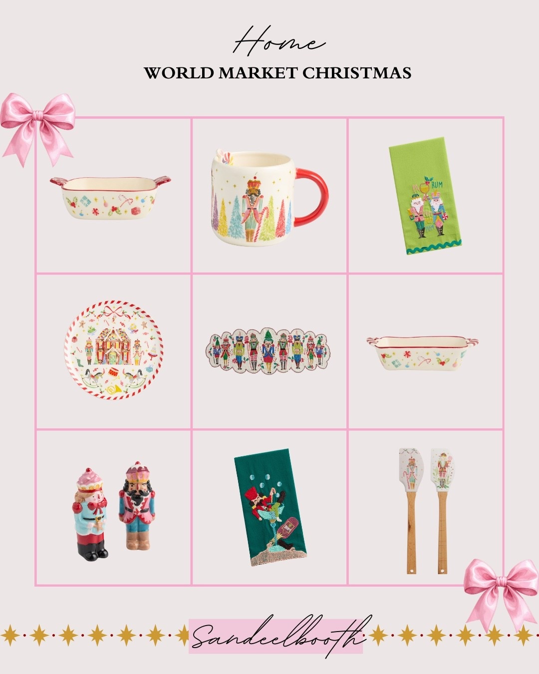 World Market nailed Christmas this year 🎄💗
If you love colorful, whimsical, nutcracker-themed Christmas kitchen decor, grab these holiday mugs, baking dishes, spatulas, tea towels, salt + pepper shakers, and the cutest Christmas plates + serveware.

Perfect for gifting, holiday hosting, your holiday party, cookie decorating, and making your kitchen feel extra magical.
Tap to shop all my World Market Christmas decor kitchen finds!

#WorldMarketFinds #ChristmasKitchenDecor #HolidayHomeDecor #NutcrackerChristmas #ChristmasEntertaining #LTKHome

#LTKFindsUnder50 #LTKHoliday #LTKGiftGuide