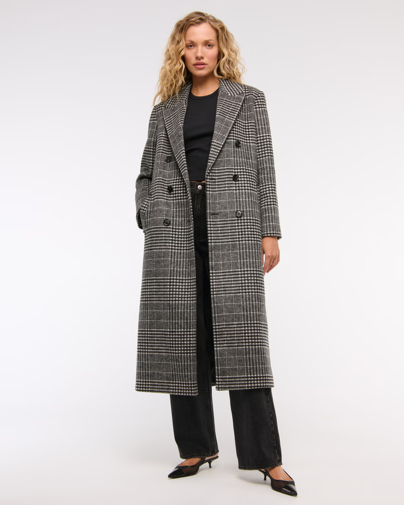 Women's Wool-Blend Double-Breasted Coat | Women's Coats & Jackets | Abercrombie.com | Abercrombie & Fitch (US)