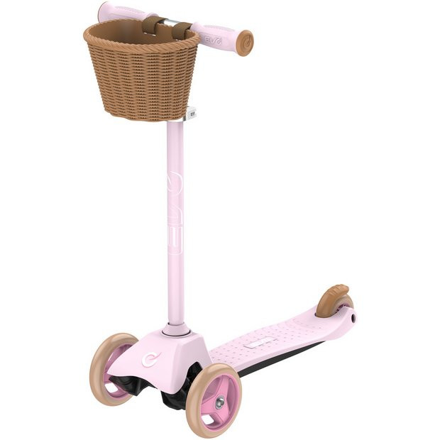 Buy EVO Mini Cruiser 3 Wheel Scooter with Basket - Pink Pastel | Kids scooters | Argos | argos.co.uk