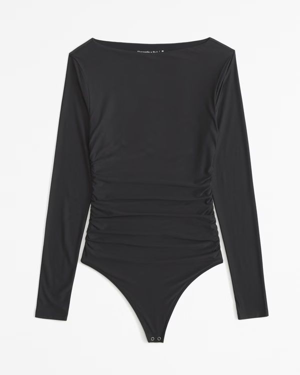 Soft Matte Long-Sleeve Ruched Bodysuit | Abercrombie & Fitch (US)