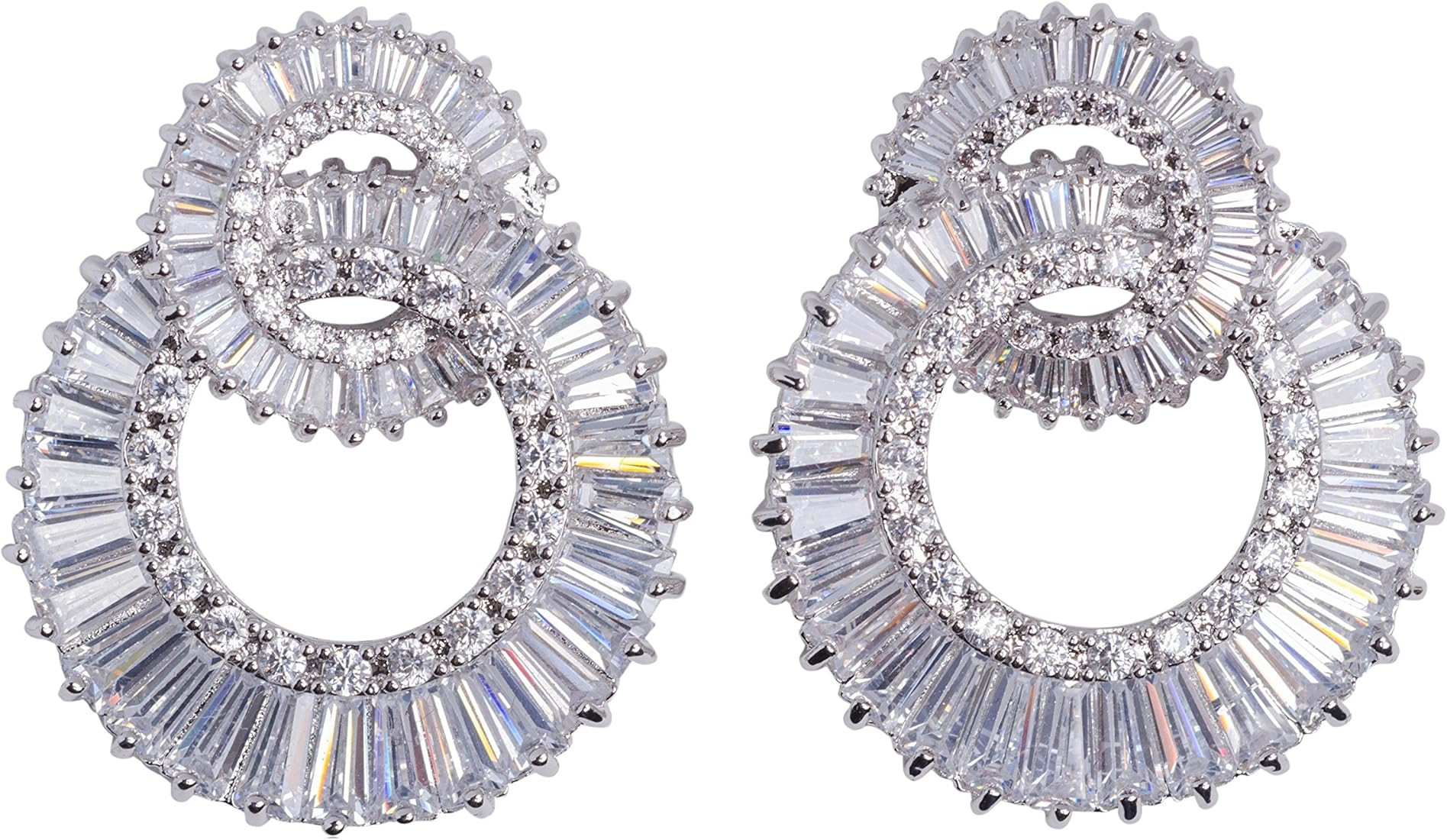 Fashion Jewelry Elegant Statement Rhinestone Stud Earrings for Women | Amazon (US)