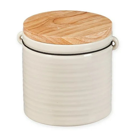 Cypress Home At Ease 28 oz. Ceramic Canister with Wood Lid in Grey | Walmart (US)