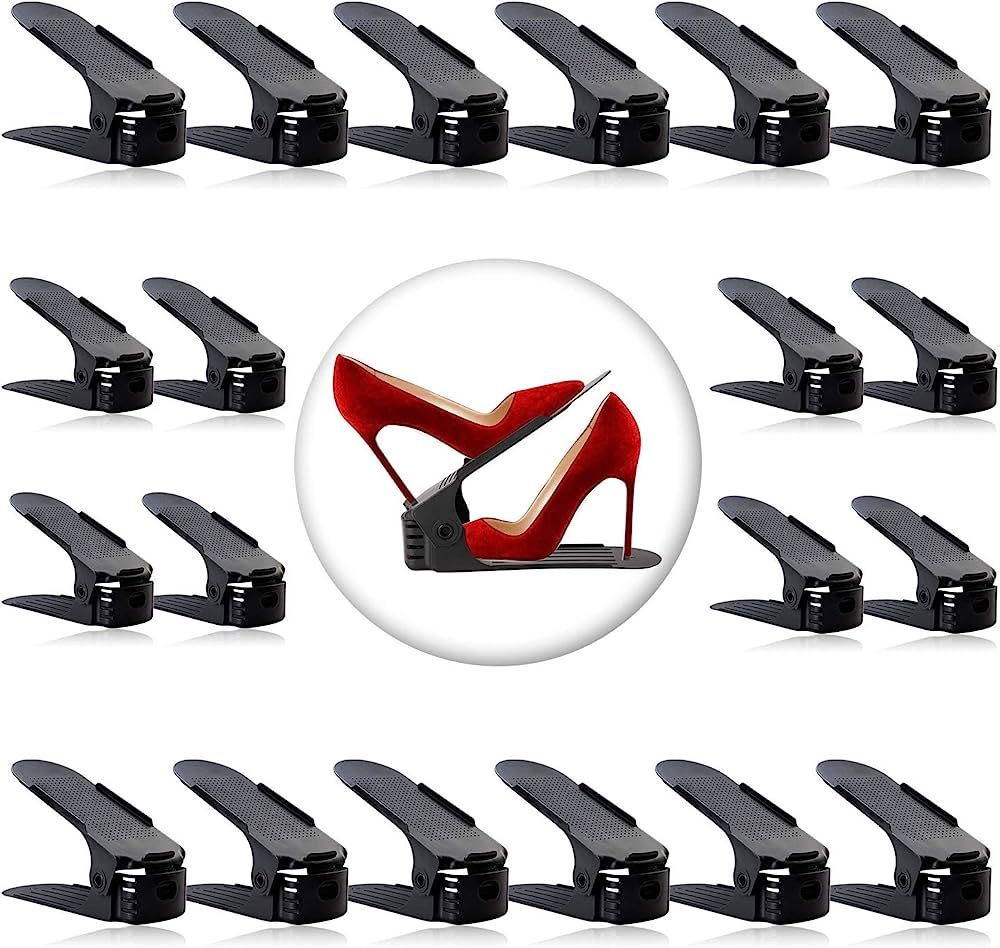 Neprock Shoe Slots Organizer, Adjustable Shoe Stacker Space Saver, Double Deck Shoe Rack Holder f... | Amazon (US)