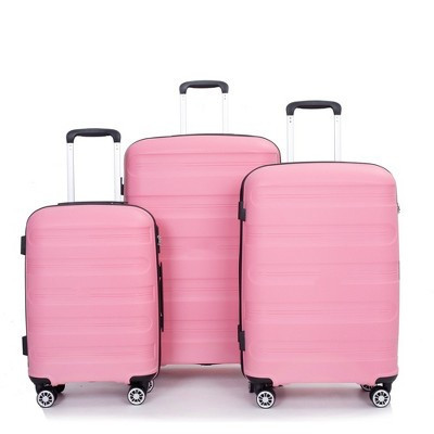 Hardshell Luggage Sets 3 Piece With Tsa Lock And 360 Degree Double Spinner Wheels Pp Lightweight Durable Hand Luggage (20"/24"/28") Pink | Target