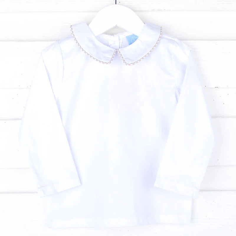 White Long Sleeve Undershirt with Color Trim | Classic Whimsy