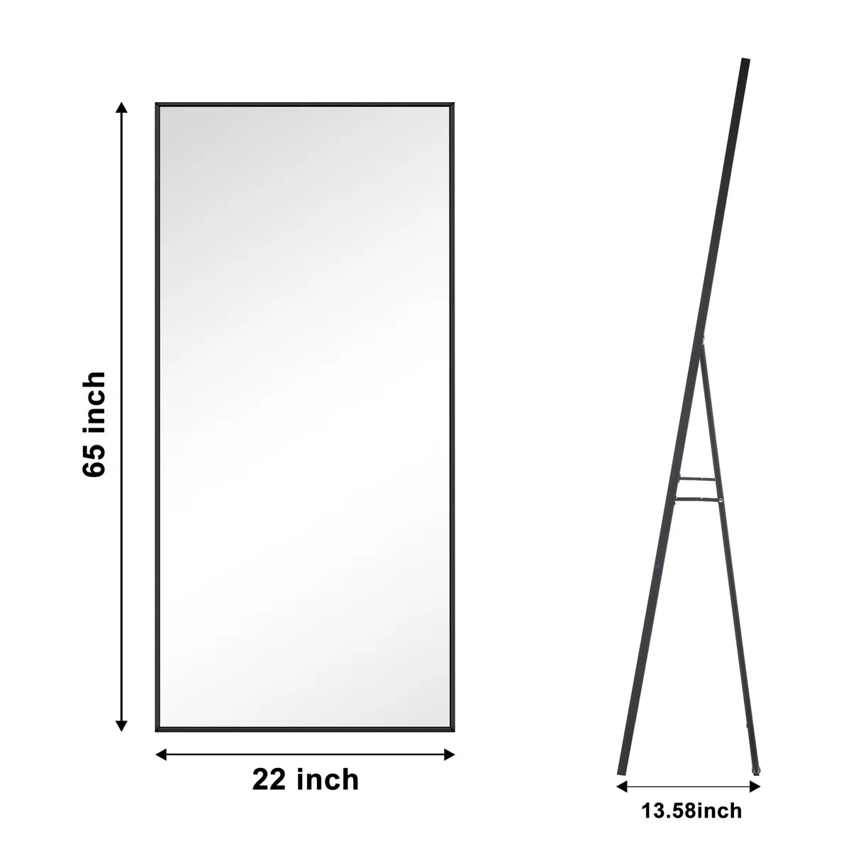Vertell Oversize Rectangle Full Length Metal Mirror for GYM/ Bedroom with Stand | Wayfair North America