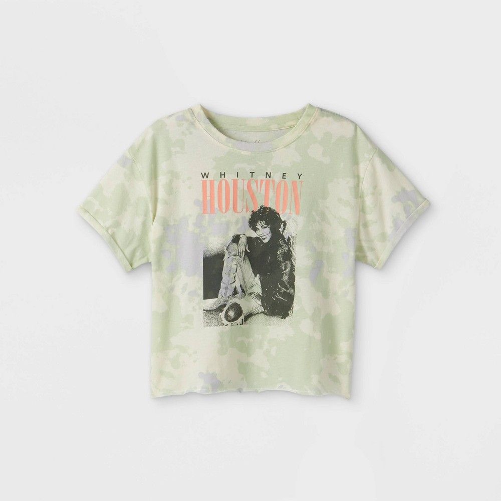 Girls' Whitney Houston Tie-Dye Short Sleeve Graphic T-Shirt - S, Green/Purple | Target