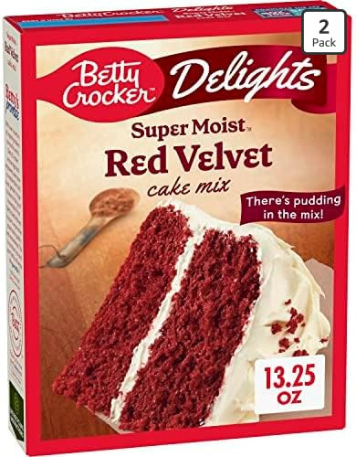 Betty Crocker Delights Super Moist Red Velvet Cake Mix 13.25 oz (Pack of 2) | Amazon (US)