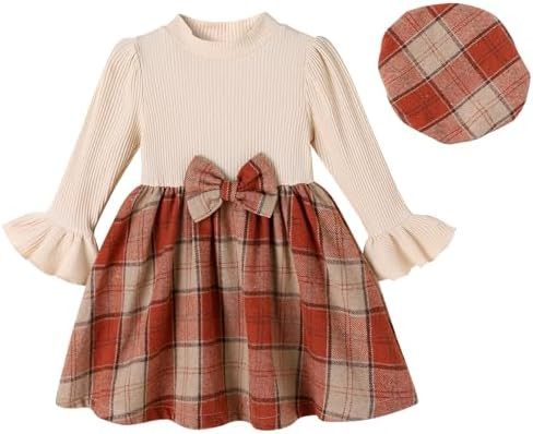 JEELLIGULAR Toddler Girl Dress Long Sleeve Knit Sweater Dress for Kids Little Girl Dresses Fall W... | Amazon (US)