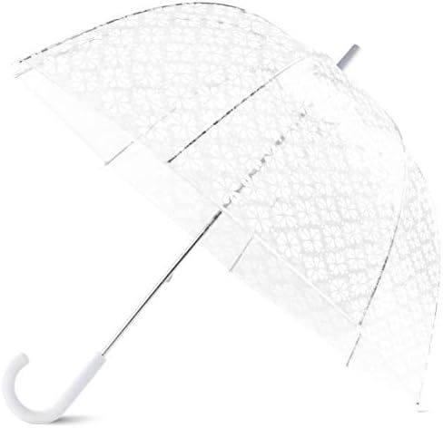 Kate Spade New York Clear Bubble Umbrella, Large Transparent Dome Umbrella, White Spade Flower | Amazon (US)